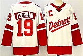 Men's Detroit Red Wings #19 Steve Yzerman White Red 2024-25 With C Patch Stitched Jersey,baseball caps,new era cap wholesale,wholesale hats